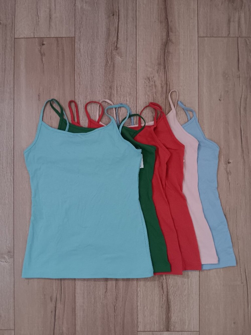 George Women S Pack of 6 Cami Tank Tops Cotton Stretch Spaghetti Strap Small